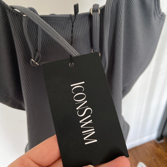 Icon Swim Grey One Piece Swimsuit with cutouts - Picture 4 of 4